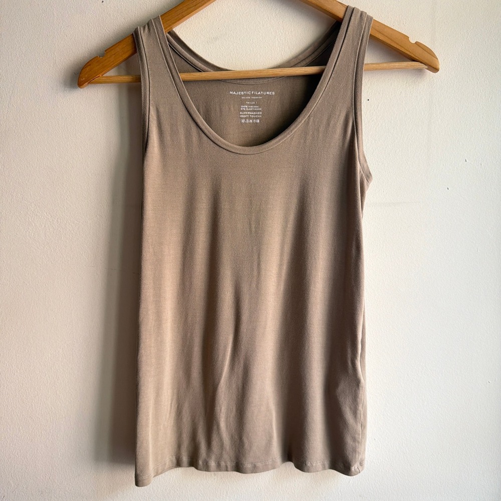 Majestic Filatures Deluxe Teeshirt Soft Touch Tank Top Taupe Size 1 Small